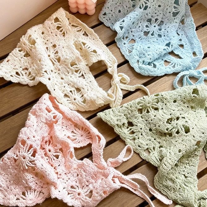 Photography Triangle - Knitted Triangle Bandana Retro Korean Elegant