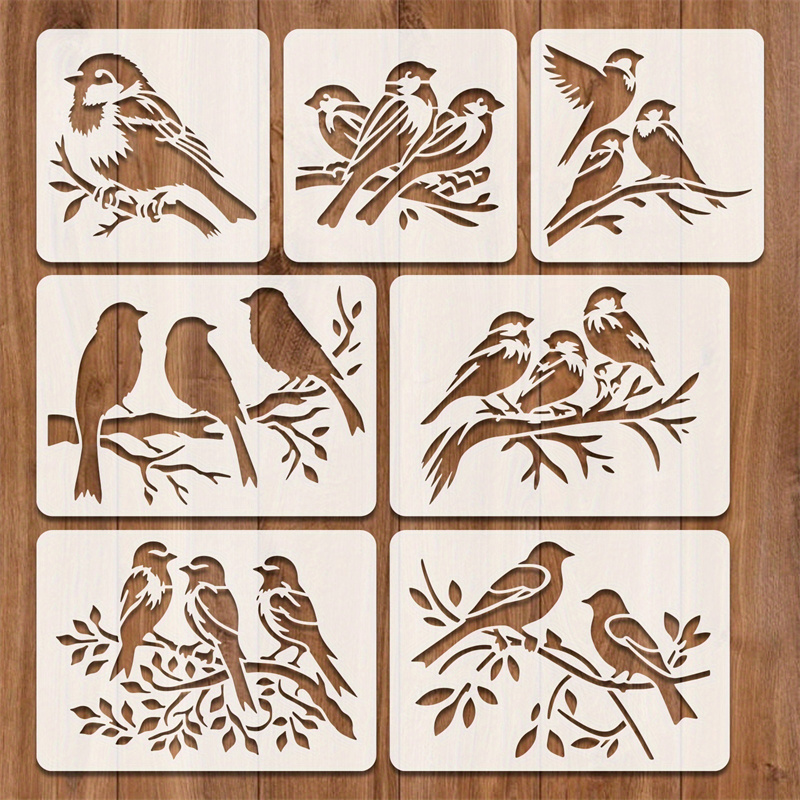 7pc Bird Stencil Set PET Craft - đánh giá và giá Photography Model