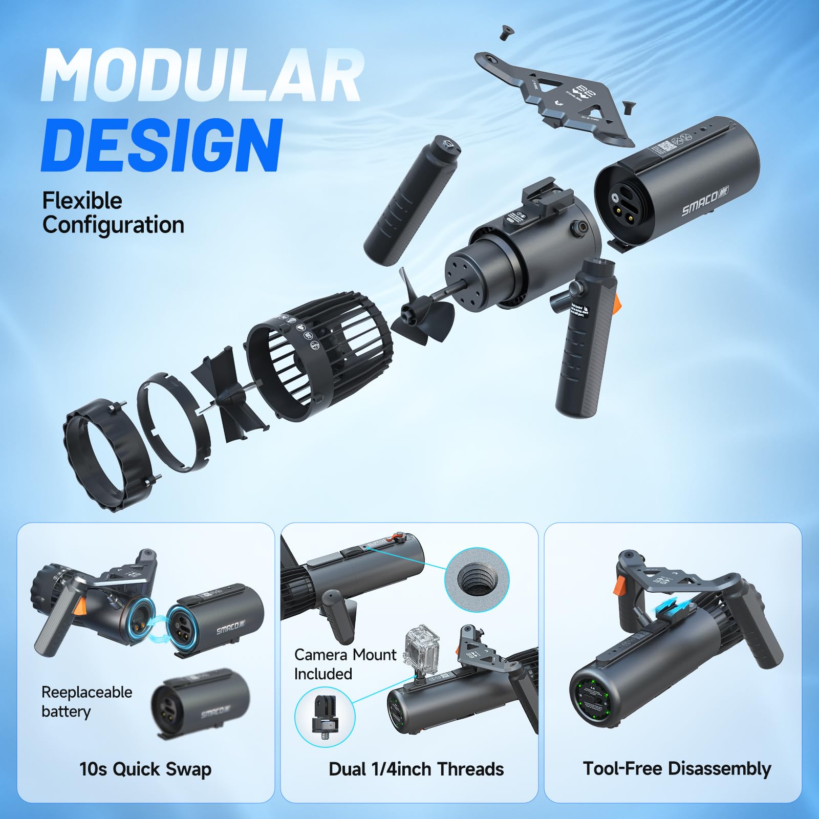 SMACO Underwater Scooter Dual  - đánh giá và giá Photography Videos