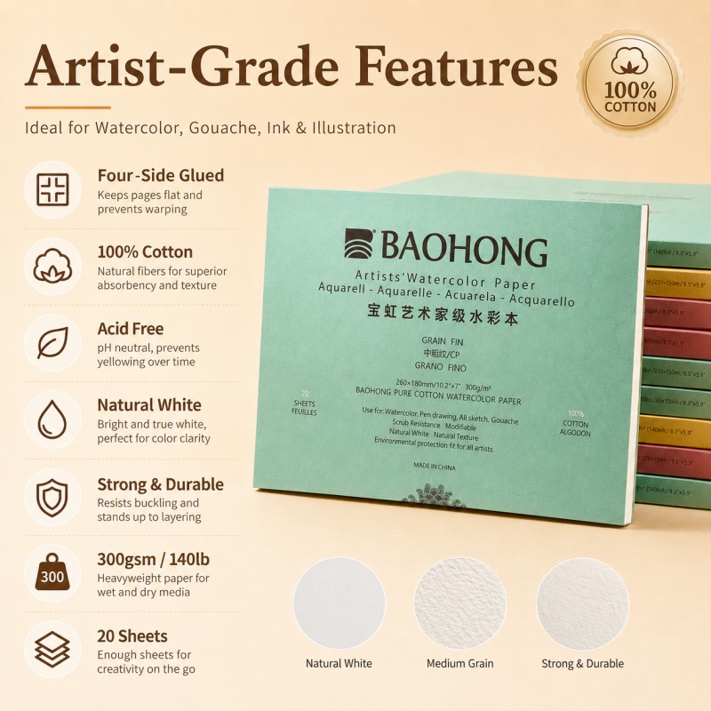 BaoHong Artist Grade Watercolo - đánh giá và giá Photography Architecture